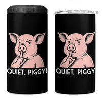 Quiet Piggy Funny Shushing Pig 4 in 1 Can Cooler Tumbler Funny Political Satire Cute Cartoon Animal Humor - Wonder Print Shop