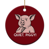 Quiet Piggy Funny Shushing Pig Ceramic Ornament Funny Political Satire Cute Cartoon Animal Humor - Wonder Print Shop