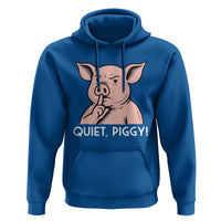 Quiet Piggy Funny Shushing Pig Hoodie Funny Political Satire Cute Cartoon Animal Humor - Wonder Print Shop