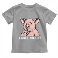Quiet Piggy Funny Shushing Pig Toddler T Shirt Funny Political Satire Cute Cartoon Animal Humor - Wonder Print Shop