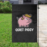 Quiet Piggy Funny Blonde Pig Garden Flag Political Satire Humor Free Speech Cute Cartoon - Wonder Print Shop
