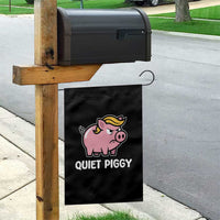 Quiet Piggy Funny Blonde Pig Garden Flag Political Satire Humor Free Speech Cute Cartoon - Wonder Print Shop