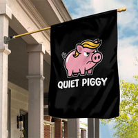 Quiet Piggy Funny Blonde Pig Garden Flag Political Satire Humor Free Speech Cute Cartoon - Wonder Print Shop