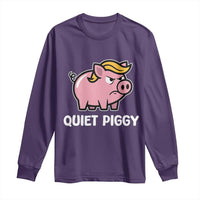 Quiet Piggy Funny Blonde Pig Long Sleeve Shirt Political Satire Humor Free Speech Cute Cartoon - Wonder Print Shop