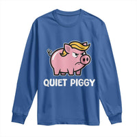 Quiet Piggy Funny Blonde Pig Long Sleeve Shirt Political Satire Humor Free Speech Cute Cartoon - Wonder Print Shop