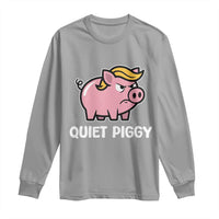 Quiet Piggy Funny Blonde Pig Long Sleeve Shirt Political Satire Humor Free Speech Cute Cartoon - Wonder Print Shop