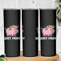 Quiet Piggy Funny Blonde Pig Skinny Tumbler Political Satire Humor Free Speech Cute Cartoon - Wonder Print Shop