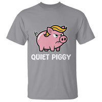 Quiet Piggy Funny Blonde Pig T Shirt Political Satire Humor Free Speech Cute Cartoon - Wonder Print Shop
