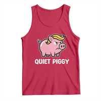 Quiet Piggy Funny Blonde Pig Tank Top Political Satire Humor Free Speech Cute Cartoon - Wonder Print Shop