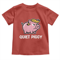 Quiet Piggy Funny Blonde Pig Toddler T Shirt Political Satire Humor Free Speech Cute Cartoon - Wonder Print Shop