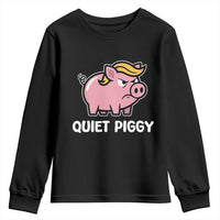 Quiet Piggy Funny Blonde Pig Youth Sweatshirt Political Satire Humor Free Speech Cute Cartoon - Wonder Print Shop