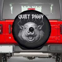 Quiet Piggy Metal Style Spare Tire Cover Dark Humor Pig Political Satire Humor Rock Aesthetic - Wonder Print Shop