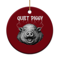 Quiet Piggy Metal Style Ceramic Ornament Dark Humor Pig Political Satire Humor Rock Aesthetic - Wonder Print Shop