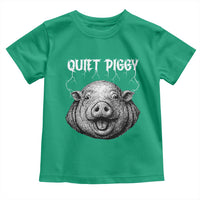 Quiet Piggy Metal Style Toddler T Shirt Dark Humor Pig Political Satire Humor Rock Aesthetic - Wonder Print Shop