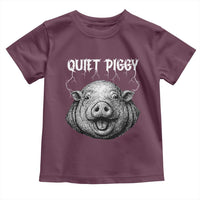 Quiet Piggy Metal Style Toddler T Shirt Dark Humor Pig Political Satire Humor Rock Aesthetic - Wonder Print Shop