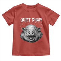 Quiet Piggy Metal Style Toddler T Shirt Dark Humor Pig Political Satire Humor Rock Aesthetic - Wonder Print Shop