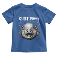Quiet Piggy Metal Style Toddler T Shirt Dark Humor Pig Political Satire Humor Rock Aesthetic - Wonder Print Shop