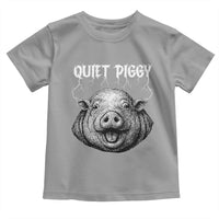 Quiet Piggy Metal Style Toddler T Shirt Dark Humor Pig Political Satire Humor Rock Aesthetic - Wonder Print Shop