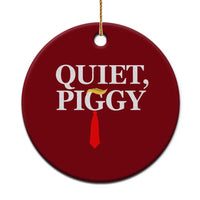 Quiet Piggy Funny Blonde Ceramic Ornament Political Satire Humor Free Speech - Wonder Print Shop