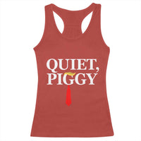 Quiet Piggy Funny Blonde Racerback Tank Top Political Satire Humor Free Speech - Wonder Print Shop