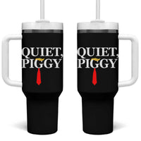 Quiet Piggy Funny Blonde Tumbler With Handle Political Satire Humor Free Speech - Wonder Print Shop