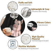 Quiet Piggy Funny Sarcastic Pig Throw Blanket Political Satire Humor Free Speech - Wonder Print Shop