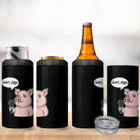 Quiet Piggy Funny Sarcastic Pig 4 in 1 Can Cooler Tumbler Political Satire Humor Free Speech - Wonder Print Shop