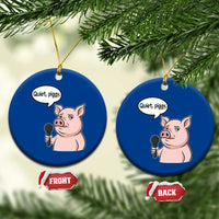 Quiet Piggy Funny Sarcastic Pig Ceramic Ornament Political Satire Humor Free Speech - Wonder Print Shop