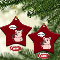 Quiet Piggy Funny Sarcastic Pig Ceramic Ornament Political Satire Humor Free Speech - Wonder Print Shop