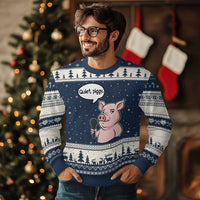 Quiet Piggy Funny Sarcastic Pig Ugly Christmas Sweater Political Satire Humor Free Speech - Wonder Print Shop