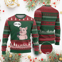 Quiet Piggy Funny Sarcastic Pig Ugly Christmas Sweater Political Satire Humor Free Speech - Wonder Print Shop