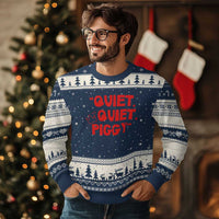 Quiet Quiet Piggy Ugly Christmas Sweater Funny Political Satire Free Speech - Wonder Print Shop