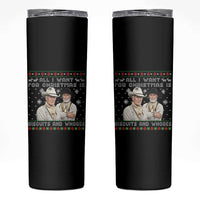 Funny Western Christmas Cowboy Humor Skinny Tumbler All I Want for Christmas Is Biscuits and Whores - Wonder Print Shop