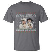 Funny Western Christmas Cowboy Humor T Shirt All I Want for Christmas Is Biscuits and Whores - Wonder Print Shop