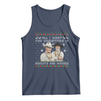 Funny Western Christmas Cowboy Humor Tank Top All I Want for Christmas Is Biscuits and Whores - Wonder Print Shop