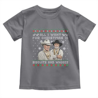 Funny Western Christmas Cowboy Humor Toddler T Shirt All I Want for Christmas Is Biscuits and Whores - Wonder Print Shop