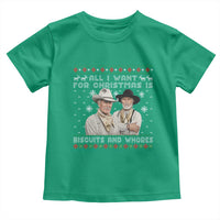 Funny Western Christmas Cowboy Humor Toddler T Shirt All I Want for Christmas Is Biscuits and Whores - Wonder Print Shop