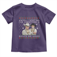 Funny Western Christmas Cowboy Humor Toddler T Shirt All I Want for Christmas Is Biscuits and Whores - Wonder Print Shop
