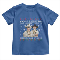 Funny Western Christmas Cowboy Humor Toddler T Shirt All I Want for Christmas Is Biscuits and Whores - Wonder Print Shop
