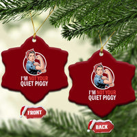 I’m Not Your Quiet Piggy Ceramic Ornament Feminist Rosie the Riveter - Wonder Print Shop