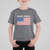 Quiet Piggy Patriotic Meme T Shirt For Kid Satirical USA Flag Free Speech - Wonder Print Shop