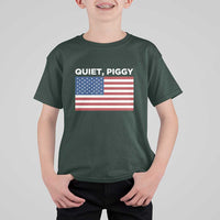 Quiet Piggy Patriotic Meme T Shirt For Kid Satirical USA Flag Free Speech - Wonder Print Shop