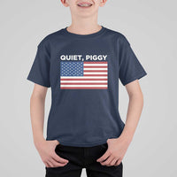 Quiet Piggy Patriotic Meme T Shirt For Kid Satirical USA Flag Free Speech - Wonder Print Shop