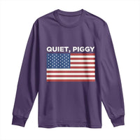 Quiet Piggy Patriotic Meme Long Sleeve Shirt Satirical USA Flag Free Speech - Wonder Print Shop