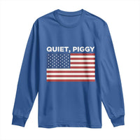 Quiet Piggy Patriotic Meme Long Sleeve Shirt Satirical USA Flag Free Speech - Wonder Print Shop
