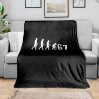 Funny 67 Reverse Evolution Throw Blanket Sarcastic Six Seven Meme - Wonder Print Shop