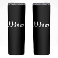 Funny 67 Reverse Evolution Skinny Tumbler Sarcastic Six Seven Meme - Wonder Print Shop
