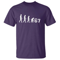 Funny 67 Reverse Evolution T Shirt Sarcastic Six Seven Meme - Wonder Print Shop
