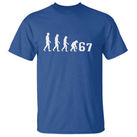 Funny 67 Reverse Evolution T Shirt Sarcastic Six Seven Meme - Wonder Print Shop
