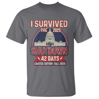 I Survived the 2025 Shutdown T Shirt Funny Government Closure Parody Political Humor - Wonder Print Shop